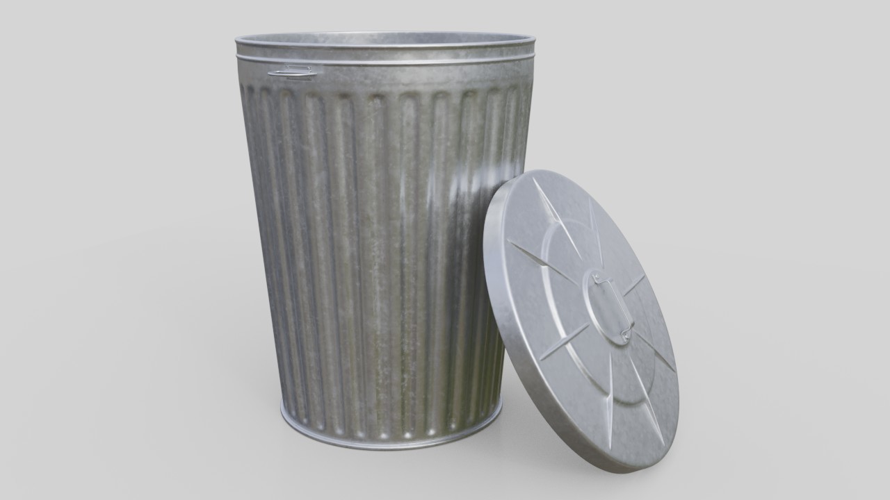 ArtStation Dustbin 3 Textured Game Assets
