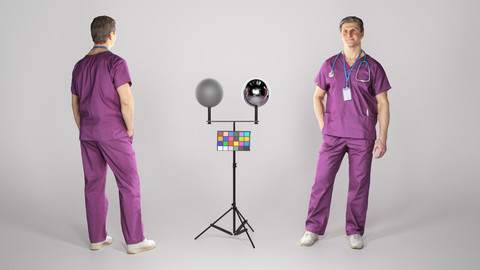 Adult surgeon with a stethoscope 81