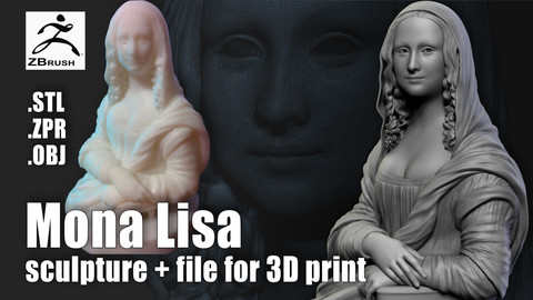 Mona Lisa 3d + file for 3D print
