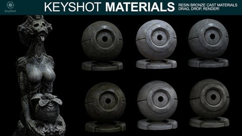 Alien Bronze Cast Materials for Keyshot