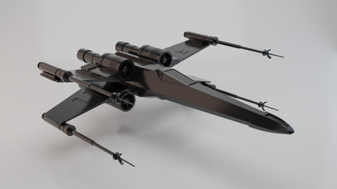 Star Wars X-Wing Starfighter VR / AR / Low-Poly
