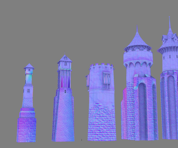 ArtStation - Medieval DRAGON Towers with general texture set 8k | Resources