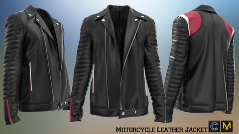 Motorcycle Leather Jacket, Marvelous designer, Clo3d