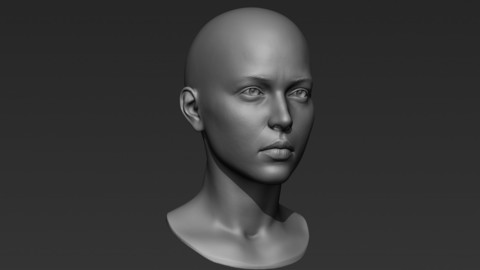 3d Printable Female Head 9