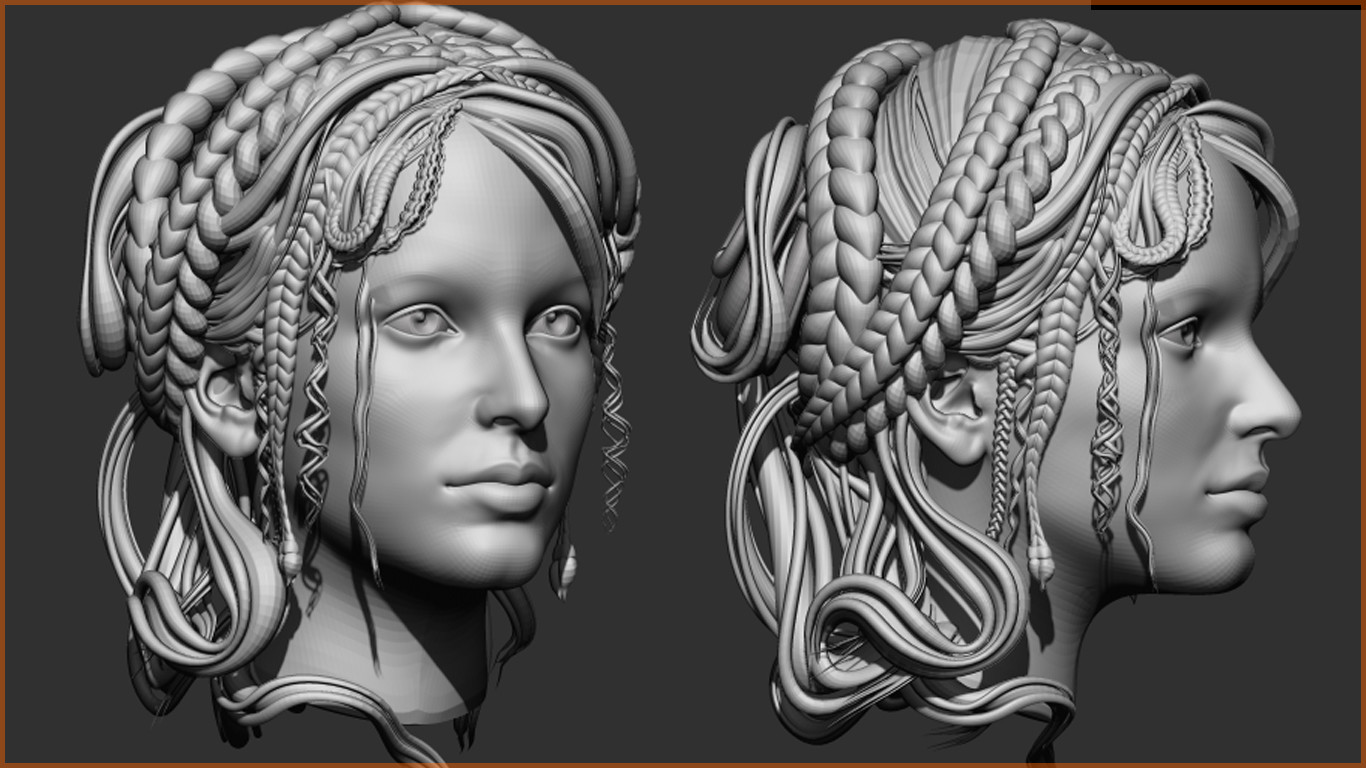 hair with zbrush