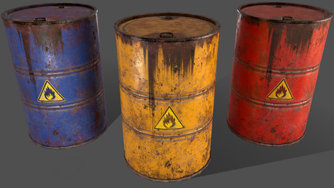 PBR Oil Drum Barrel A1 - Flammable Explosive Chemical