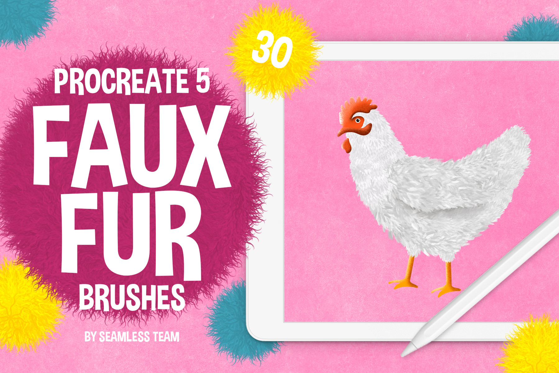 ArtStation 30 FAUX FUR BRUSHES FOR PROCREATE 5 Brushes