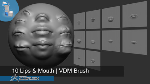 10 Lips and Mouth |  VDM Brush - Zbrush