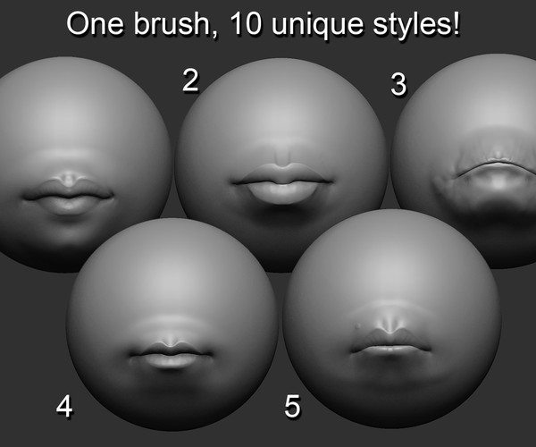 ArtStation 10 Lips and Mouth VDM Brush Zbrush Brushes