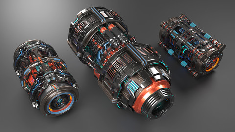 Sci Fi Mega Elements KITBASH - SUBDIVISION READY - pack 1