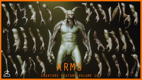 ARMS - 33 Character & Creature arms Zbrush Insertmesh Brush
