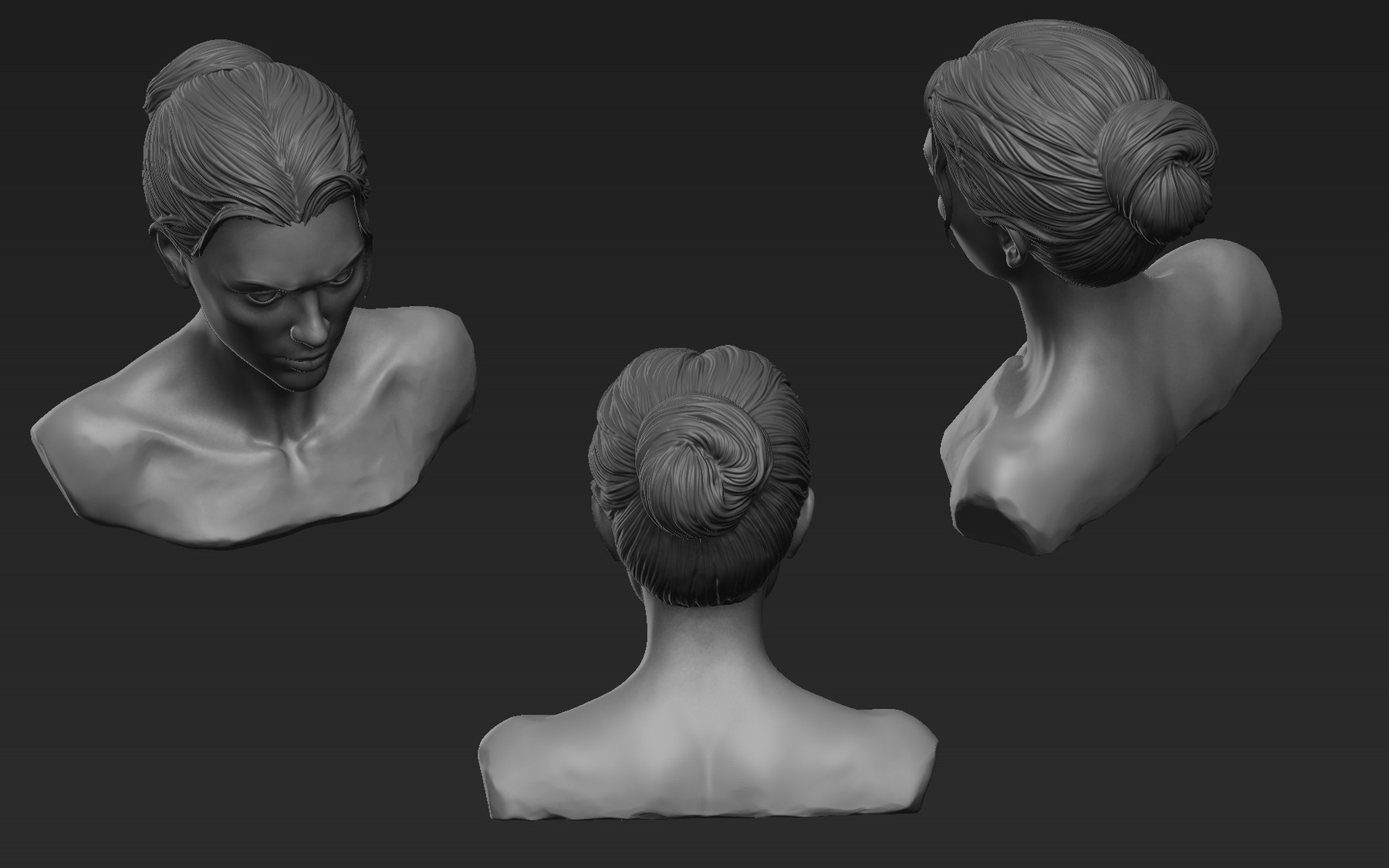 Artstation Zbrush Hair 1 Short Female Hairstyle Resources