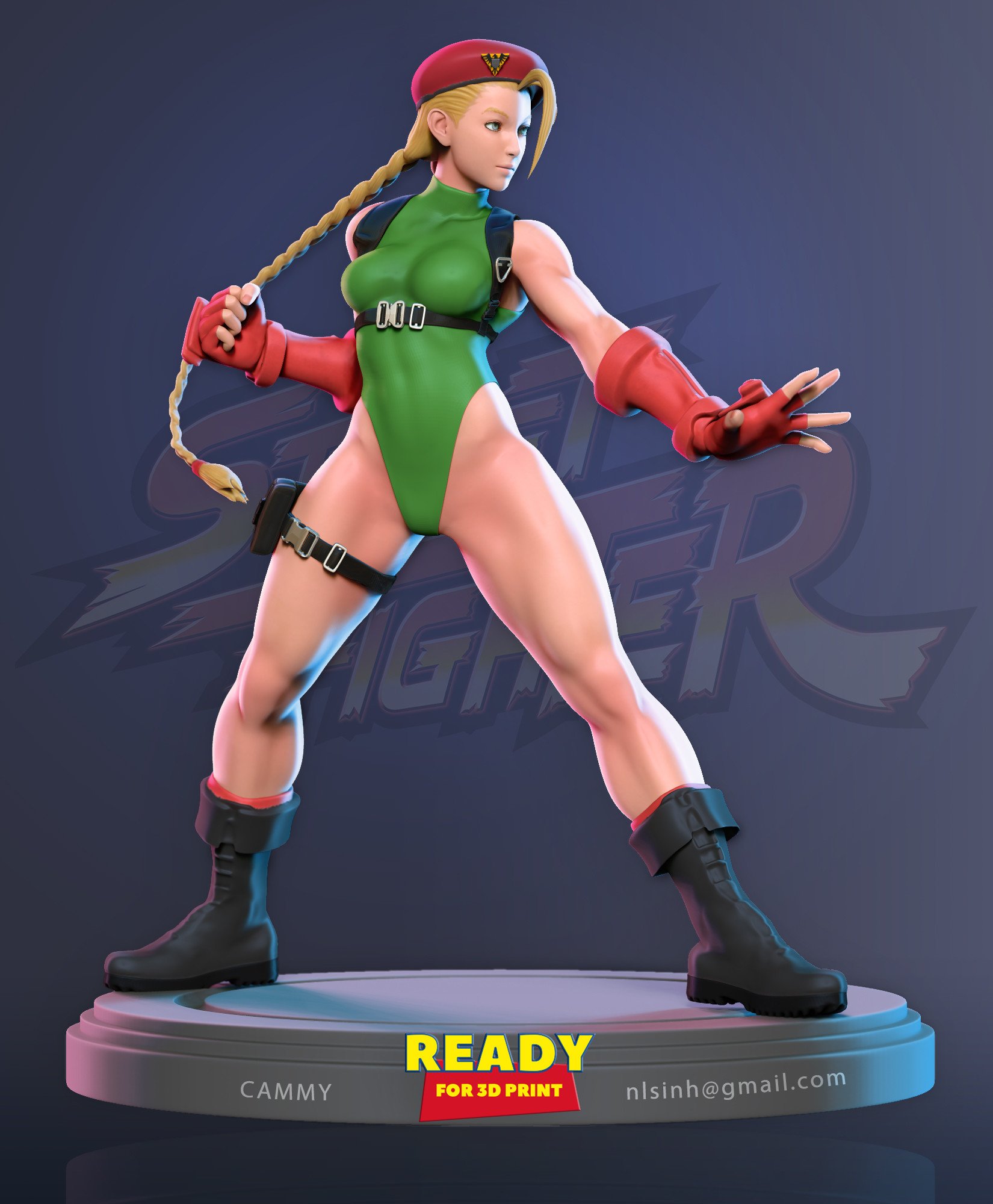 Cammy White, 3D printed Statue, Street Fighter