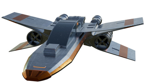 3D Sci-Fi Spaceship - Textured