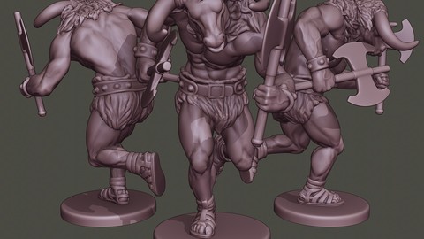 Minotaur Warrior Running two Axes