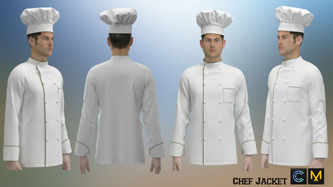 Chef Jacket, Marvelous designer, Clo3d