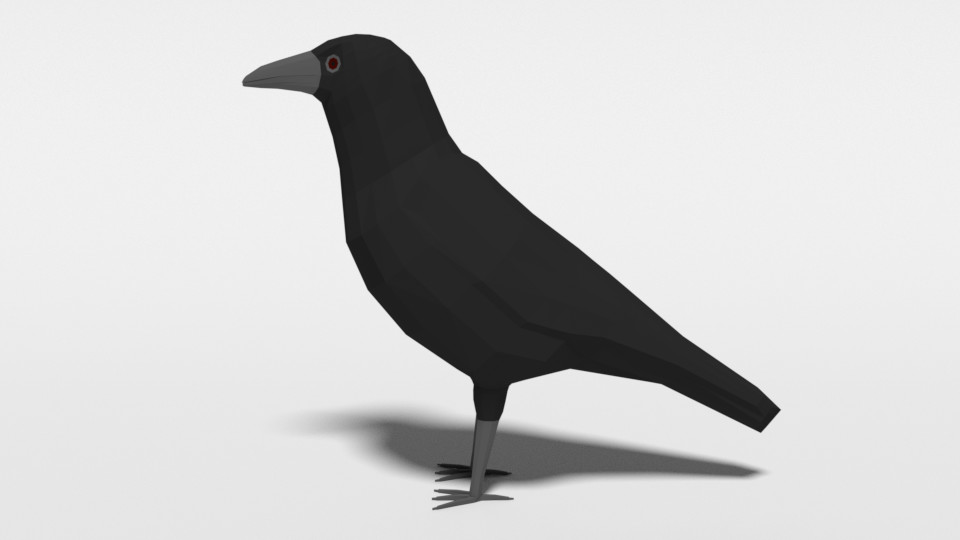 chroma 3D - Low Poly Cartoon Crow