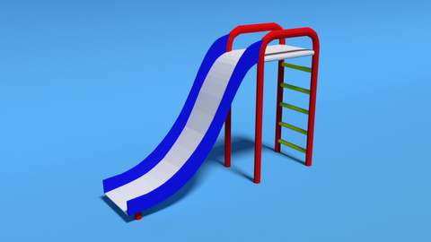 Low Poly Cartoon Playground Slide