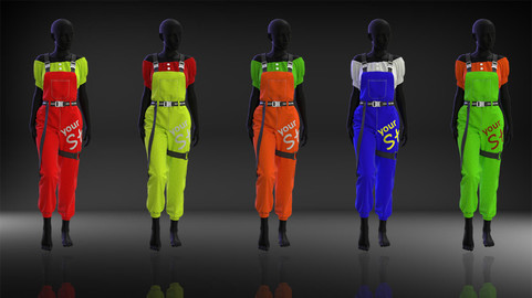 Women Overall Outfit - 31 Marvelous Designer and Clo3D