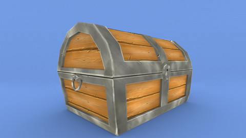 Hand Painted Treasure Chest Model