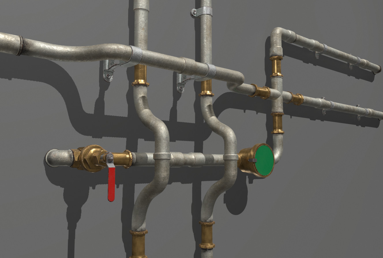 ArtStation Metal Water Pipes Game Assets