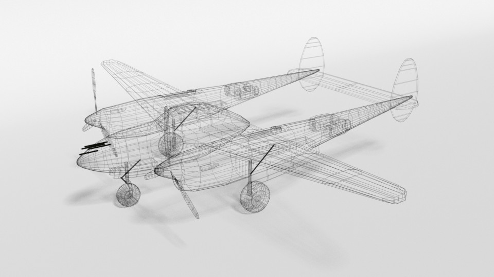 ArtStation - Low Poly Cartoon Lockheed P38 - Lighting WWII Airplane ...