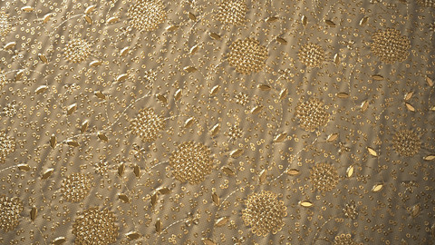 Gold Beaded Fabric