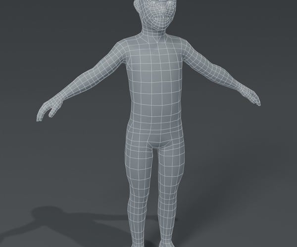 ArtStation - Boy Kid Child Body Base Mesh 3D Model | Game Assets