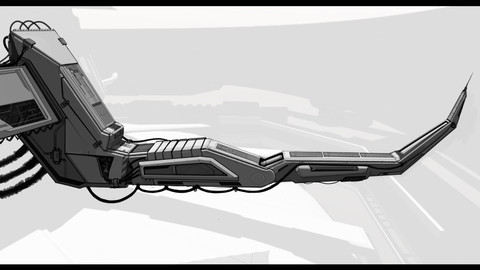 LAYERED PSD File of Sci-fi Concept Matte Painting Using A 3d Environment Plate