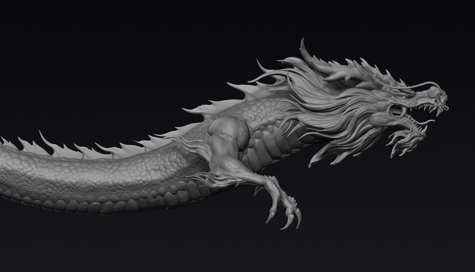 sculpting a dragon in zbrush