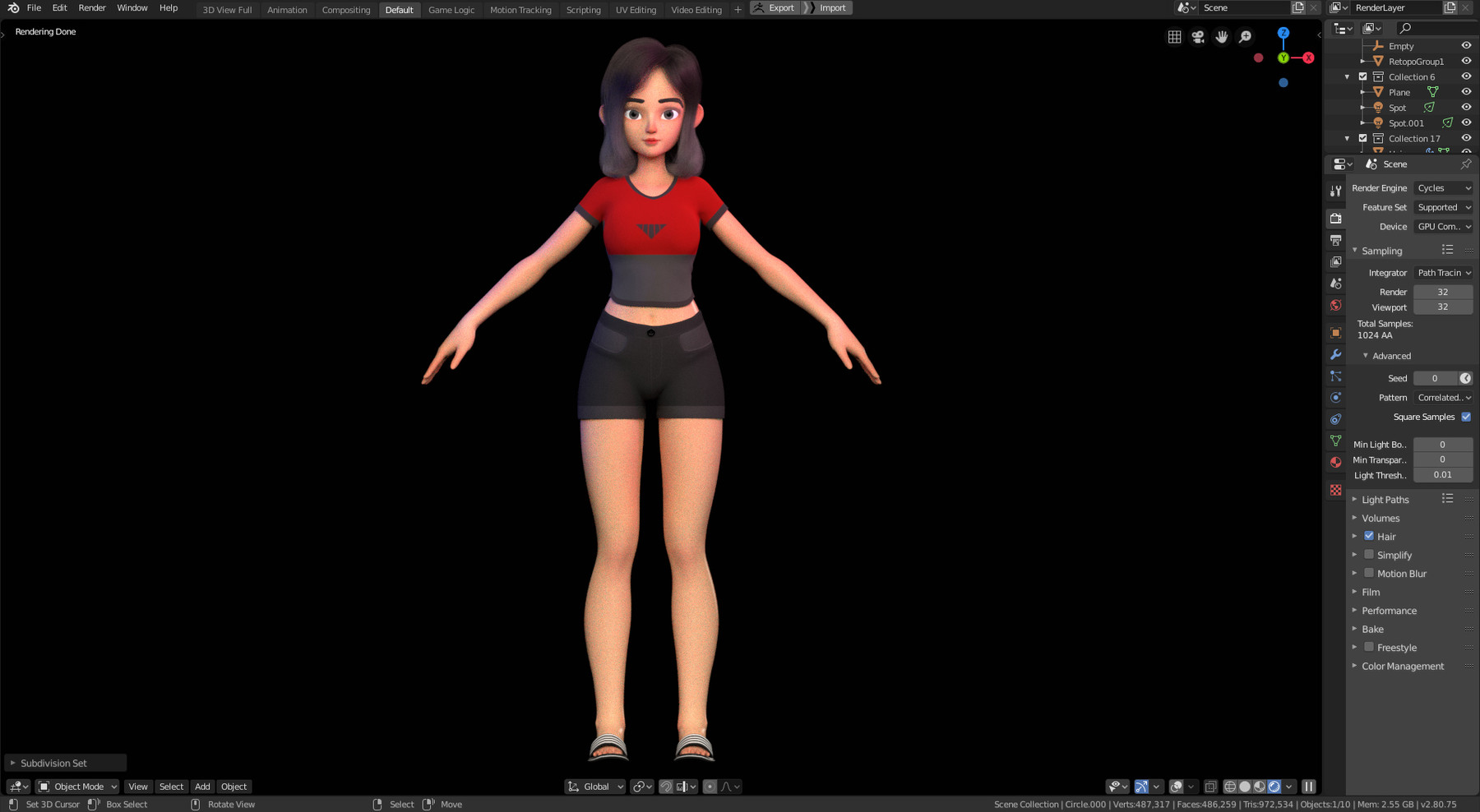 3d Store Zbrush And Blender Character Models Download Stylized Girl 7105