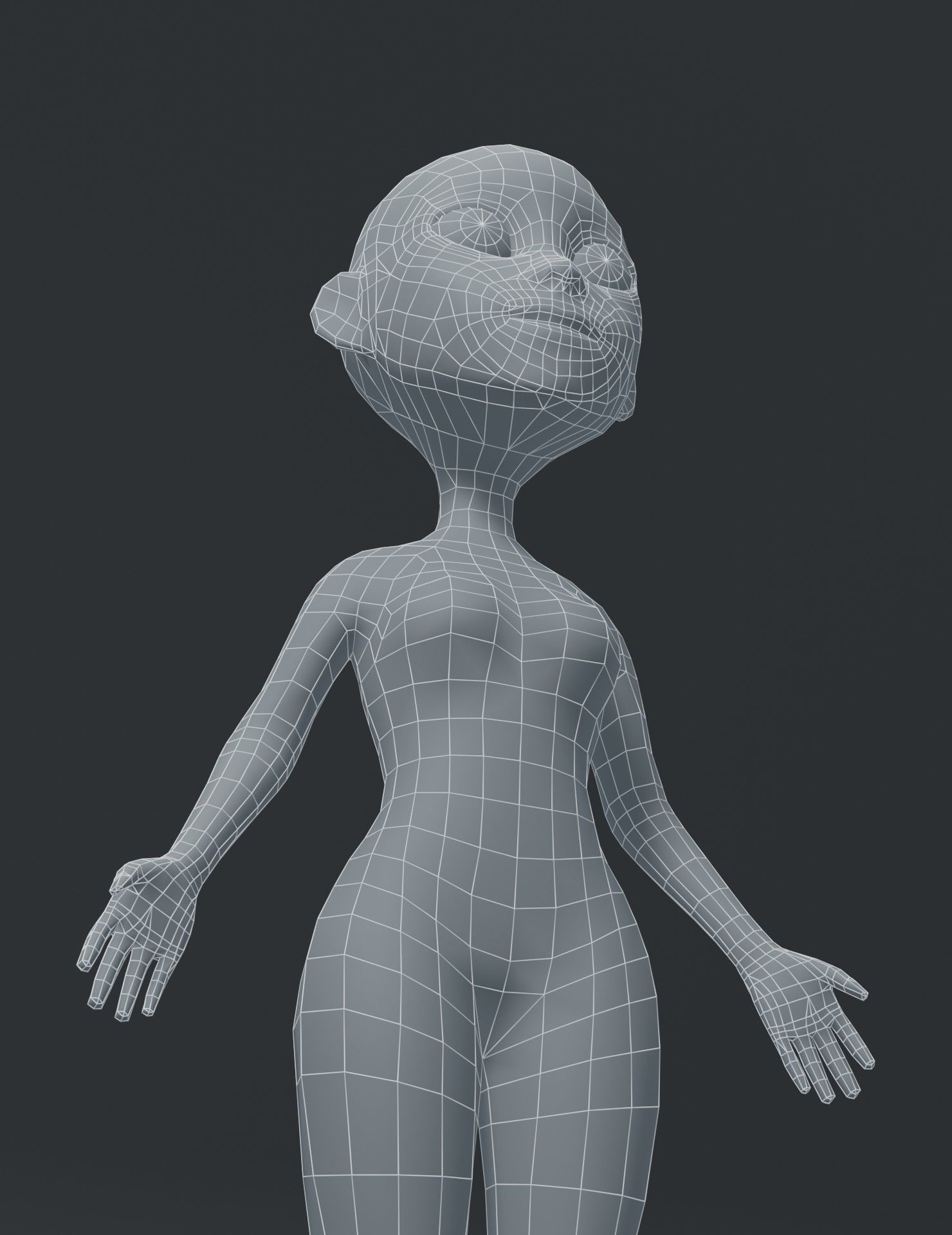 Artstation Female Body Cartoon Base Mesh 3d Model Game Assets