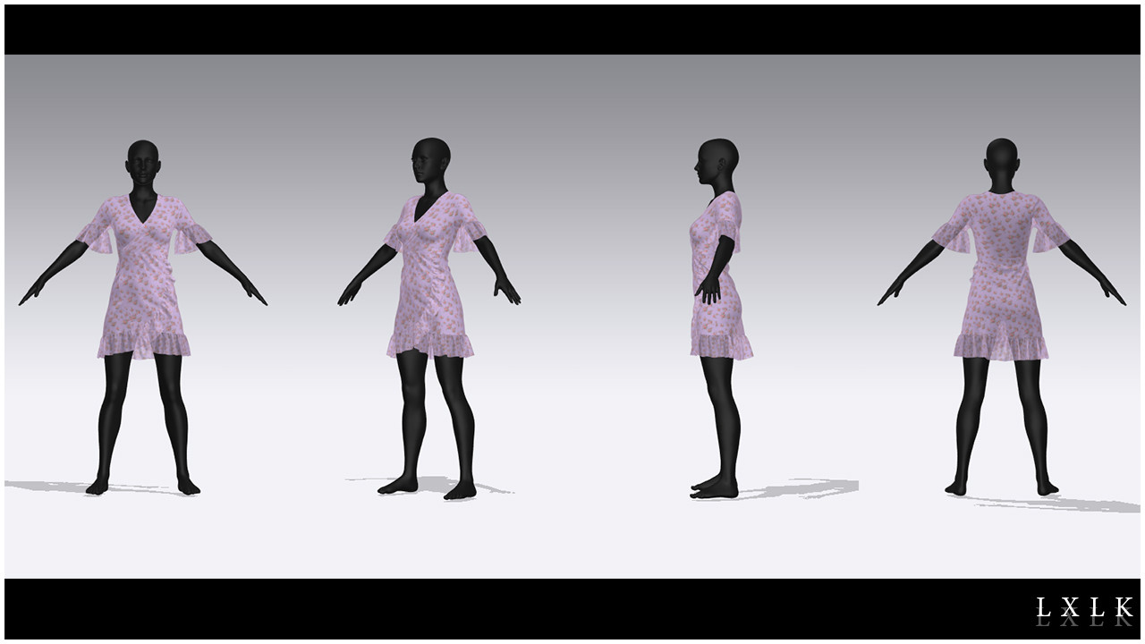 ArtStation - Spring Lavender dress | Game Assets
