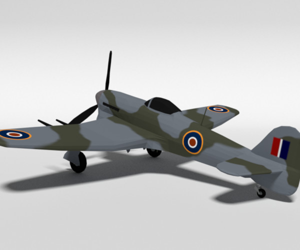 ArtStation - Low Poly Cartoon Hawker Typhoon WWII Airplane | Resources