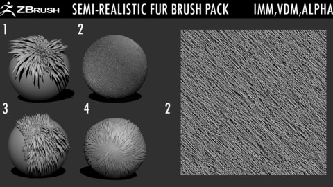 Semi-Realistic Fur Brush Pack + ALPHAS