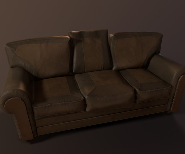 ArtStation - Old Couch - PBR Model | Game Assets