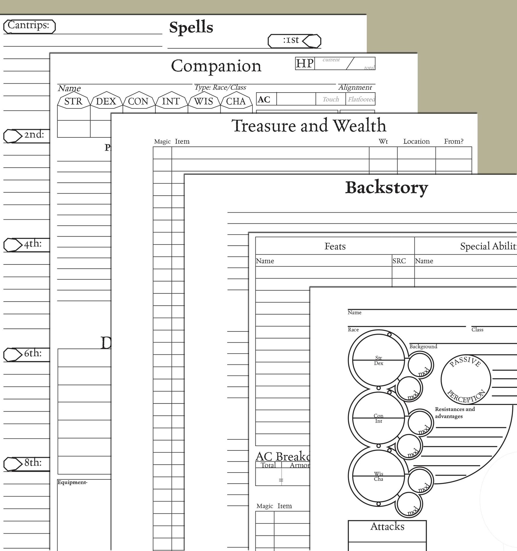 dungeons and dragons 3.5 character sheet