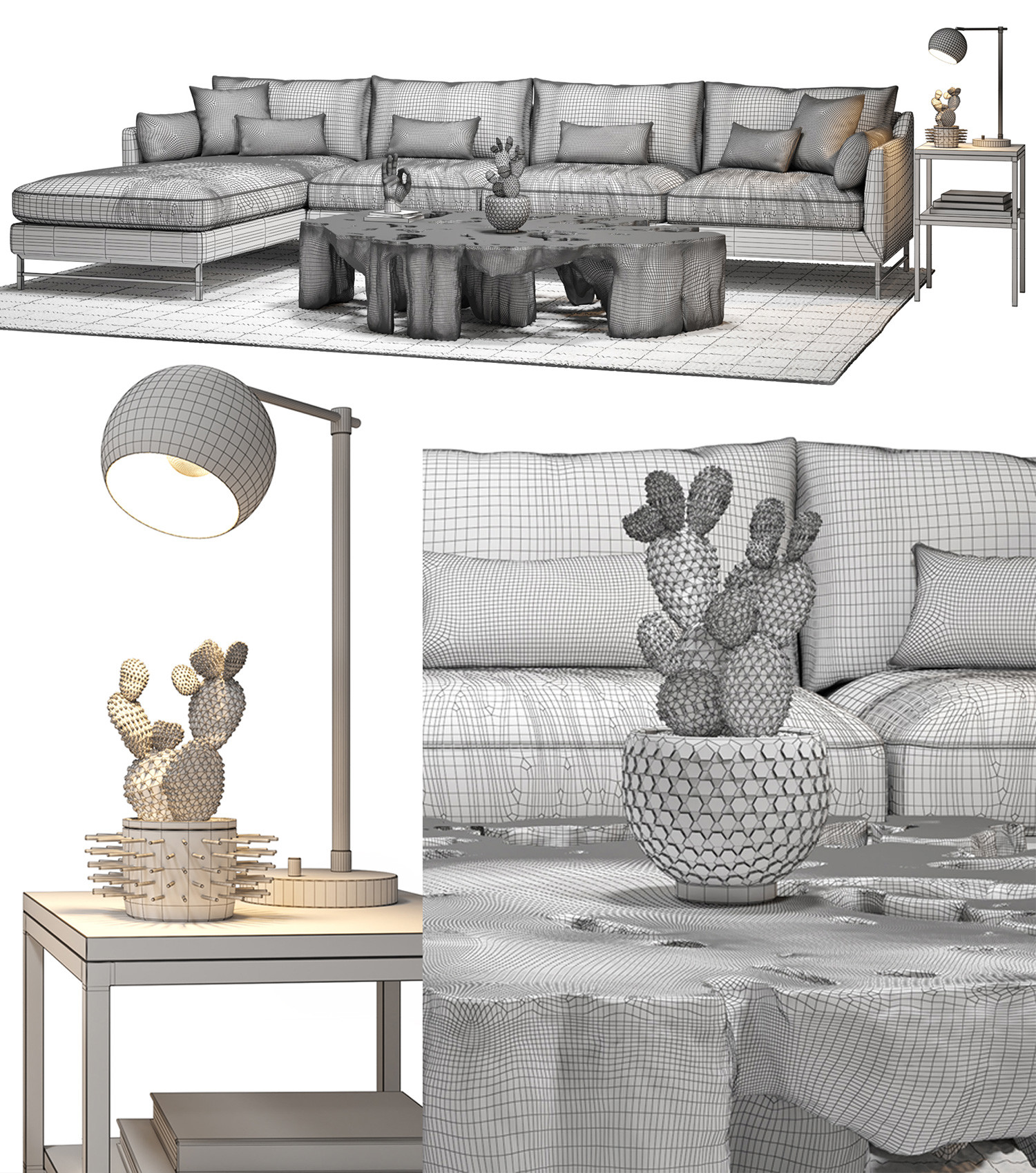 ArtStation Benson Sectional & Meteor Coffee Table Set Resources