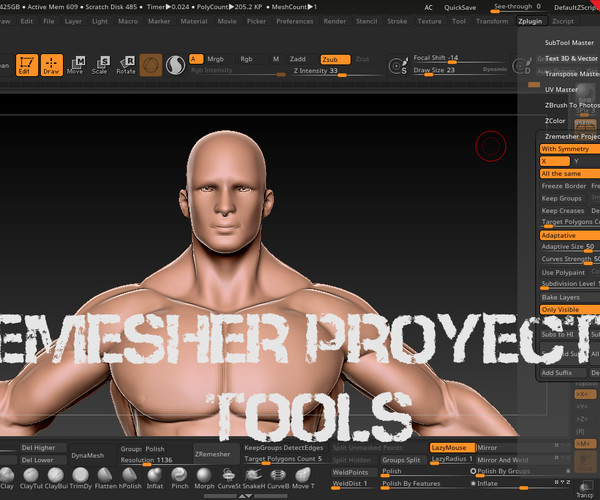 ArtStation ZRemesher Projection Tool Resources