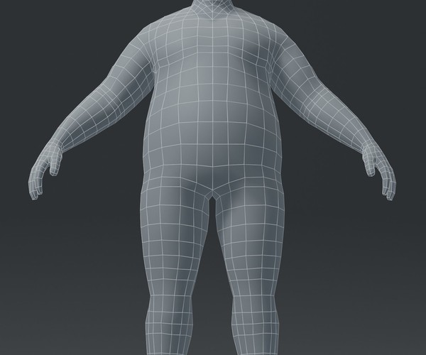 ArtStation Fat Human Body Base Mesh 3D Model Family Pack Game Assets
