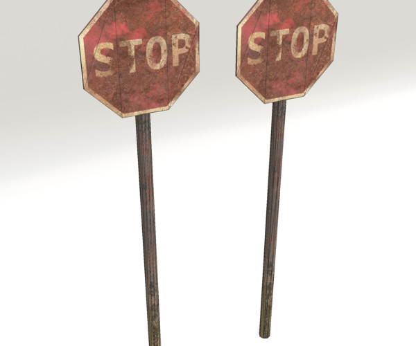 Artstation - Stop Sign Rusty 