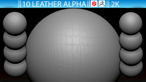10 Leather Alpha Fabric (ZBrush, Substance, 2K, PSD)