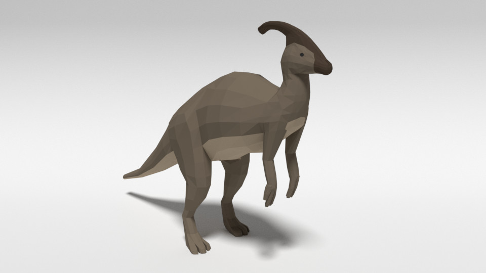 ArtStation - Low Poly Cartoon Parasaurolophus Dinosaur | Resources