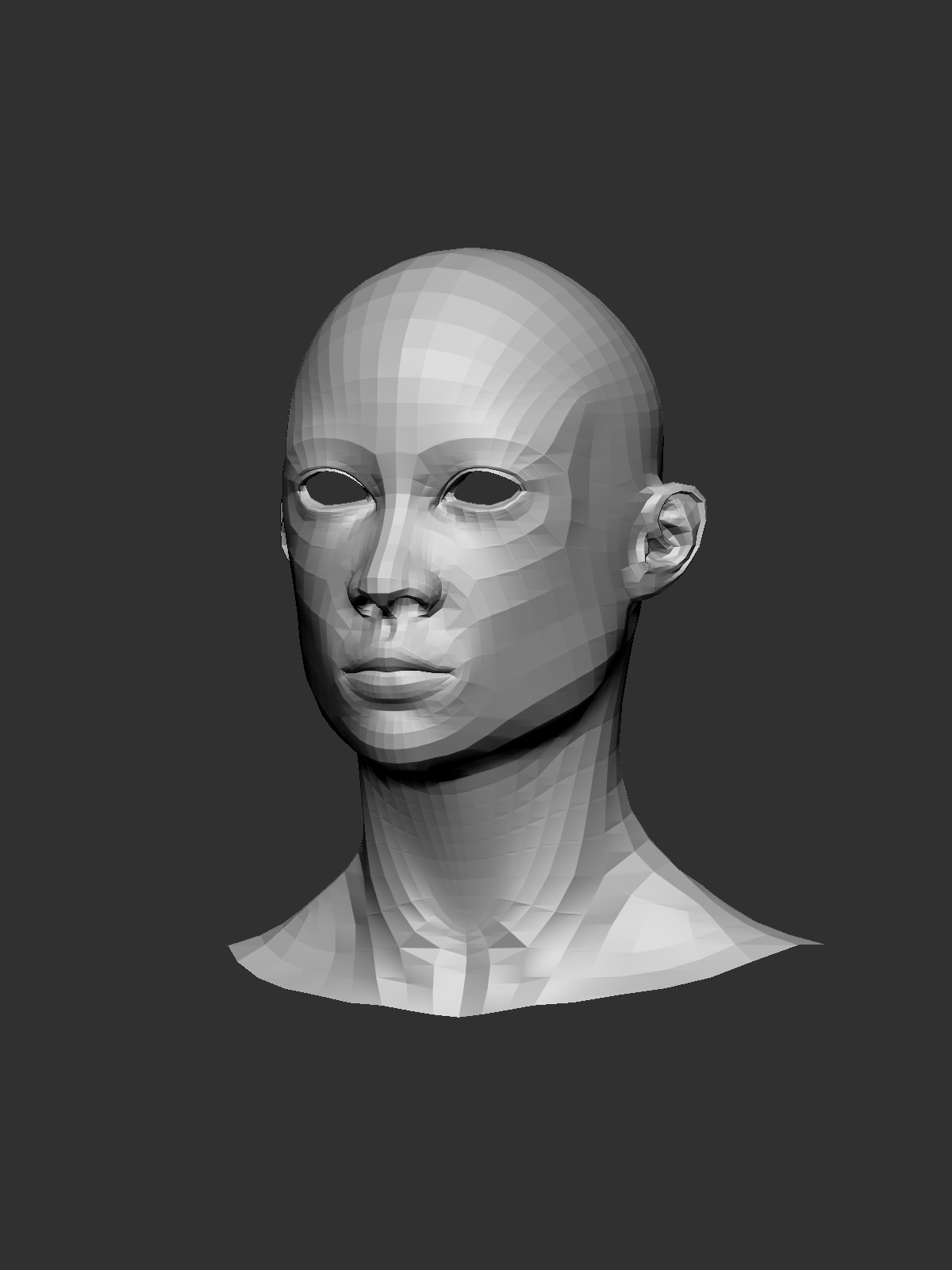 Artstation - Female Head Base Mesh (low Poly) 