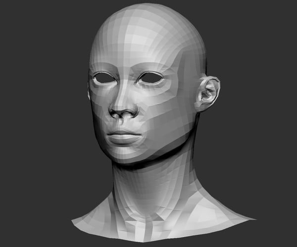 ArtStation - Female Head Base Mesh (low poly) | Resources