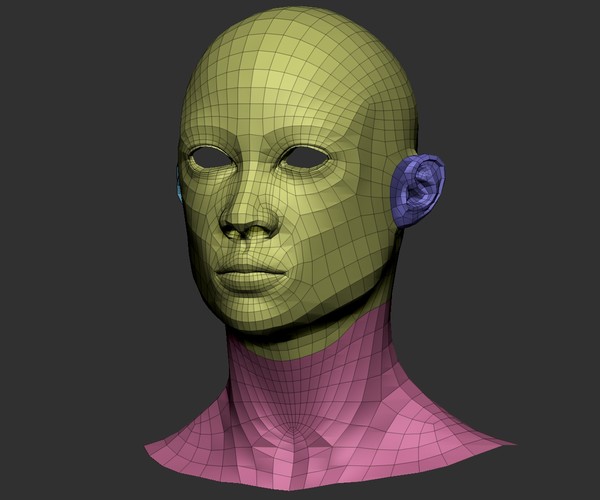 ArtStation - Female Head Base Mesh (low poly) | Resources