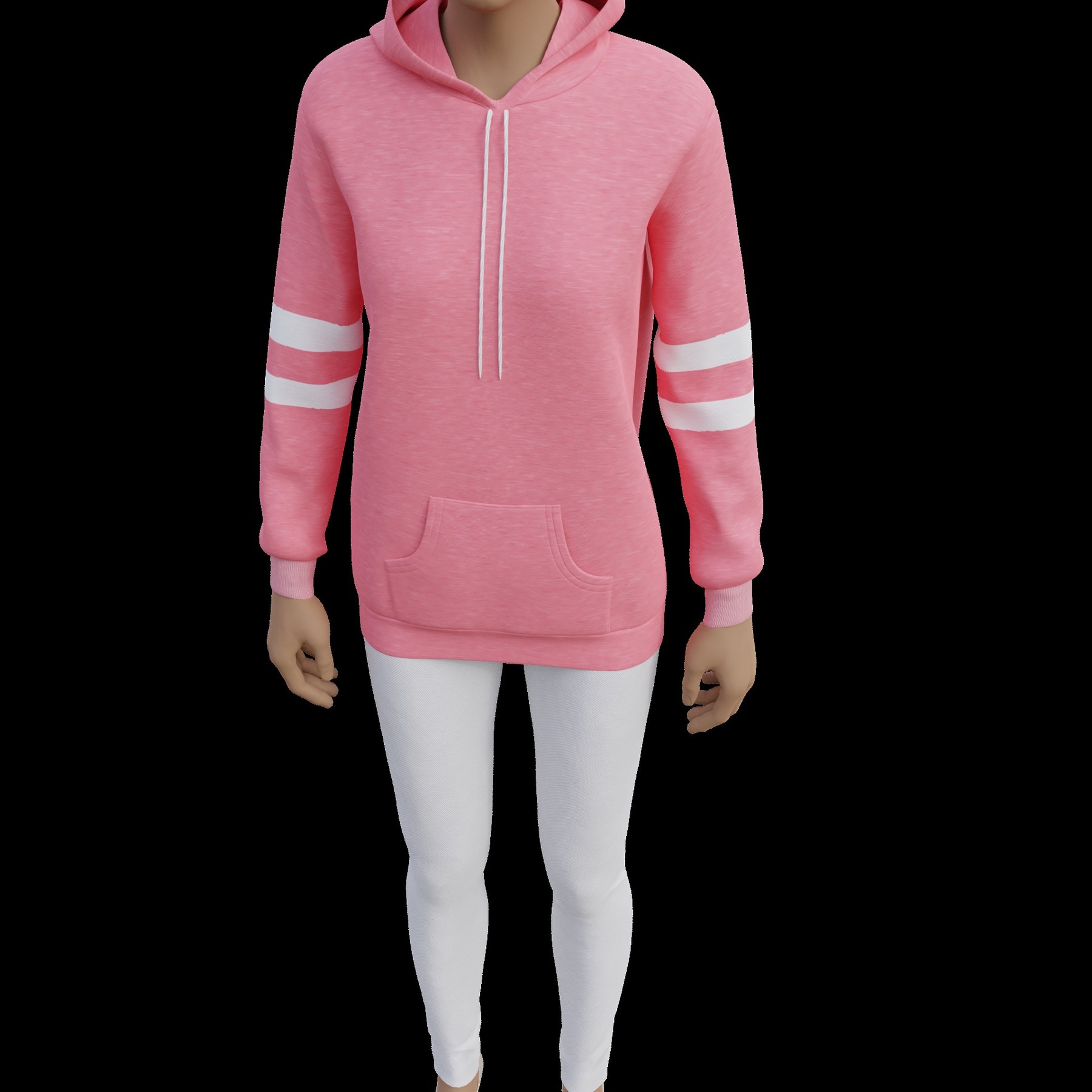 ArtStation Cute outfit pink oversized hoodie and