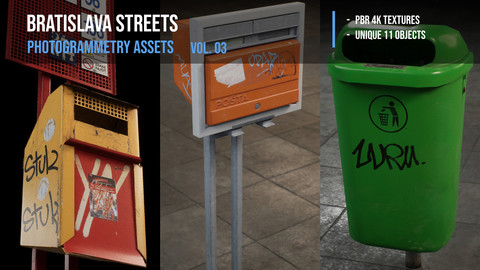 City Street - photogrammetry 3D assets vol. 03