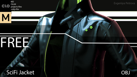 Sci-fi jacket. Marvelous designer,Clo3d. Project file+obj