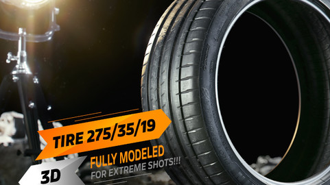 3D Sports Car Tire